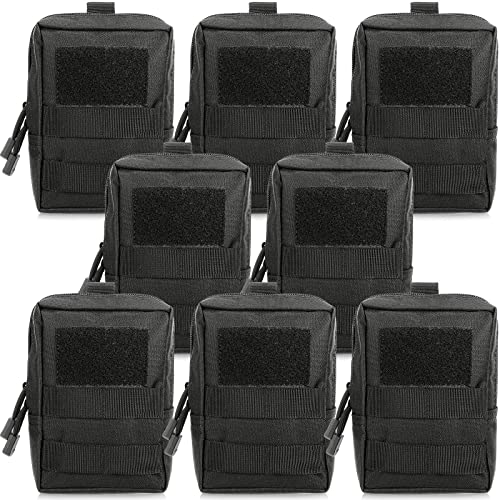 Pochette Molle utilitaire EDC en lot de 8 sacs tactiques noirs et étanches pour ceinture
