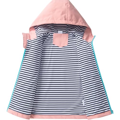 Image of Boys Rain Jacket with Detachable Hood Lightweight Raincoats for Kids