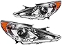 MARSFLUX Headlights Assembly, Headlight Assembly Compatible With 2011 2012 2013 2014 Hyundai Sonata (Driver and Passenger Side)