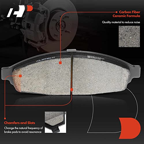 A-Premium 12.01 In (305 Mm) Front Vented Disc Brake Rotors + Ceramic Pads Kit Compatible With Select Ford And Lincoln Models - Crown Victoria, Town Car & Grand Marquis 03-11, Marauder 03-04, 6-Pc Set #TOP6