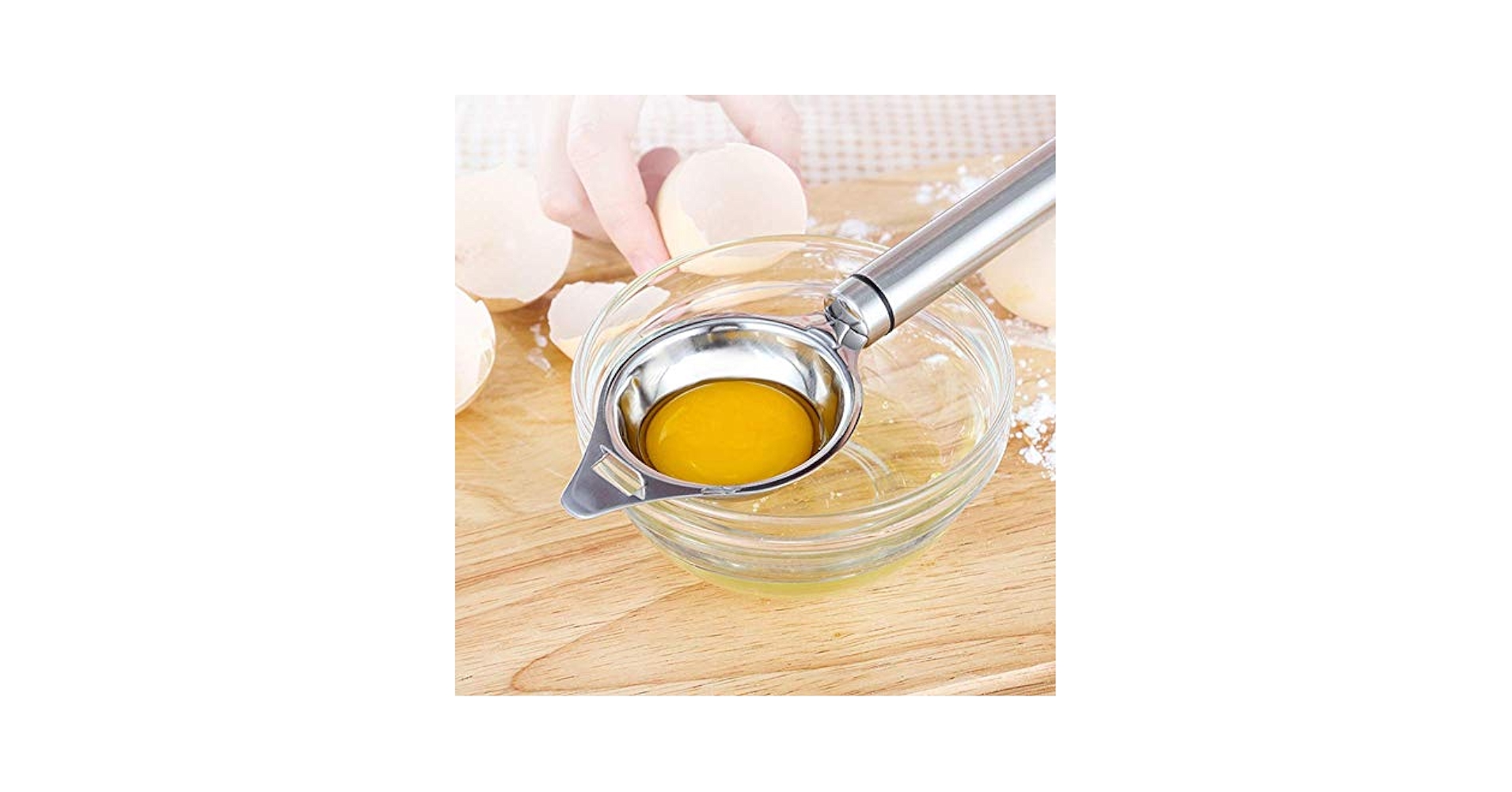 Eggnogger's Stache & Just in Fooling セット Amazon.com: Egg Separator Egg Yolk Filter Extractor Strainer