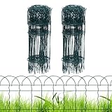 PROWORX 2 Rolls Green Garden Fence Border, 14 in x 40 ft Metal Folding Fence Wire Roll Garden Border Edging, Garden Fence Roll Flower Bed Fencing for Outdoor Yard