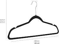 Vista 5 de Yaxa Basics - Ganchos finos de terciopelo antideslizantes para trajes, paquete de 30, color negro