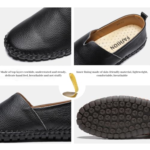 Mens Handmade Genuine Leather Loafers, Mens Loafers Casual Slip On Breathable Lightweight Soft Driving Moccasins Shoes3