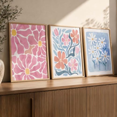 Image of kotart Painting Boho Wall Art Home Decoration Paintings With Frame For Living Room Bed Room Hotel Wall Decor Digital Reprint Set of 3 (10X13 inch)