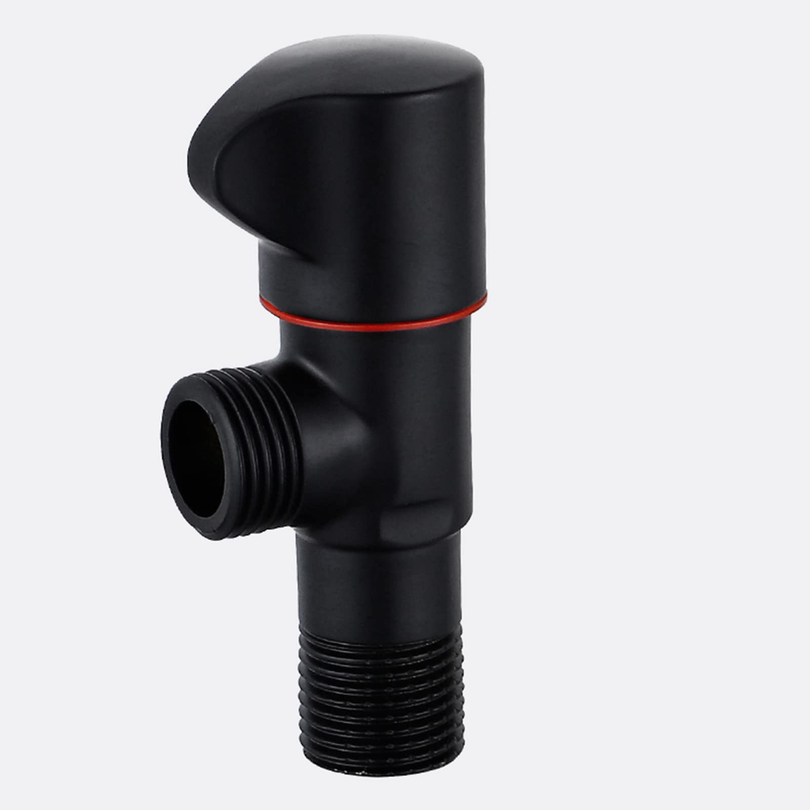 Vanne d'arrêt d'angle 1/2 en laiton noir pour raccordement de cuisine