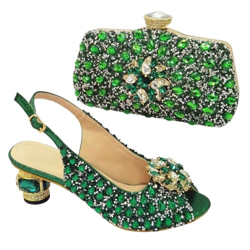 Women's Nigerian African Fashion Wedding Party Shoes and Bags Set