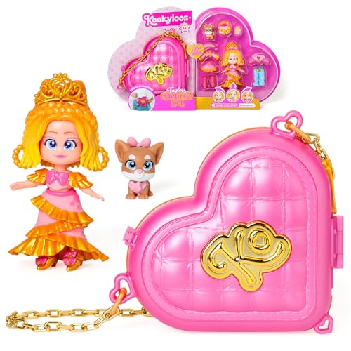 KOOKYLOOS Serie Golden Gala Taylor’S Deluxe Set, Muñeca Coleccionable Serie Golden Gala, Contiene 1 muñeca, 3 Conjuntos de Ropa, 2 Pares de Zapatos, 1 Mascota y Accesorios, Incluye 1 Bolso