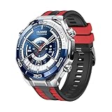 xhKJO Cinturino per Orologi per Huawei Watch Ultimate 2 Strap,Cinturini Chiusura a scatto Strap Sportivo Bracelets Silicone Cinturini di Ricambio per Huawei Watch Ultimate 2 Accessori (nero rosso)