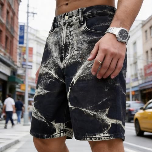 Short homme chic noir business avec passants de ceinture ajustés - 2