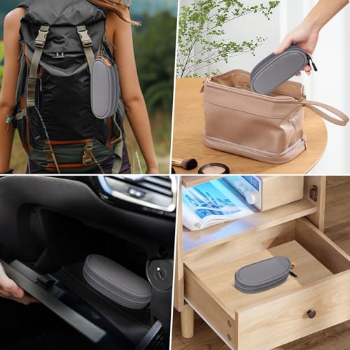 Image of Double Eyeglasses Case Soft Portable Zipper Sunglasses Pouch with Keychain Clip for Men Women