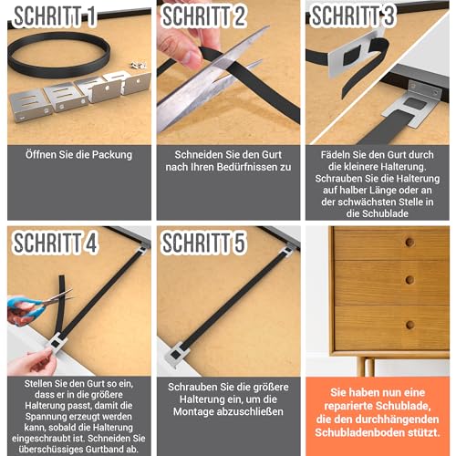 DIY Doctor Schnalle für den Schubladen Unterbau im 2er Pack– In Einer Minute die Gebogene Schublade mit Holz Werkzeuge Reparieren, 2X Schubladen-Kit