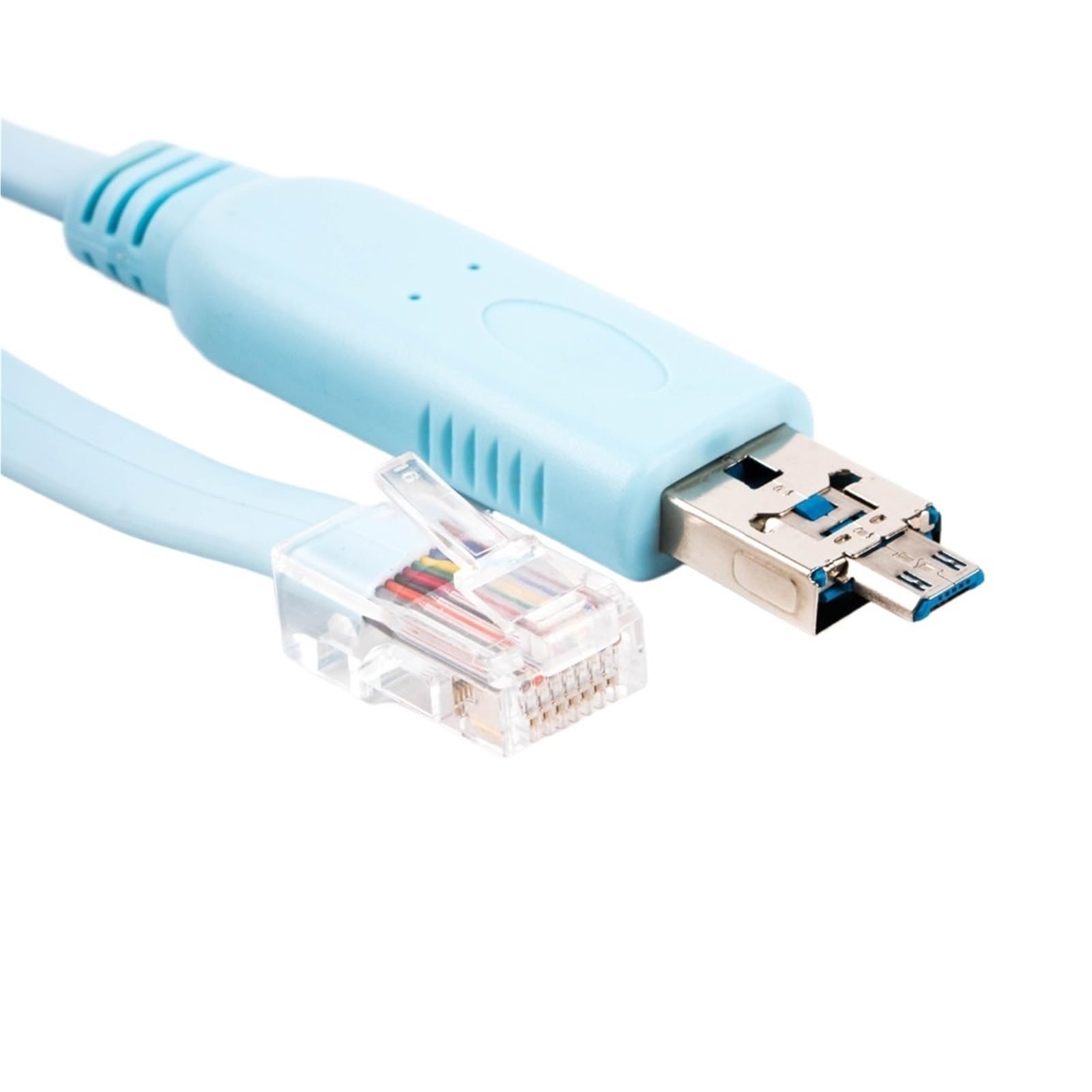 Cable adaptador conversor serial 2 en 1 USB/Micro USB a RJ45 RS232 for dispositivo enrutador de consola a su computadora