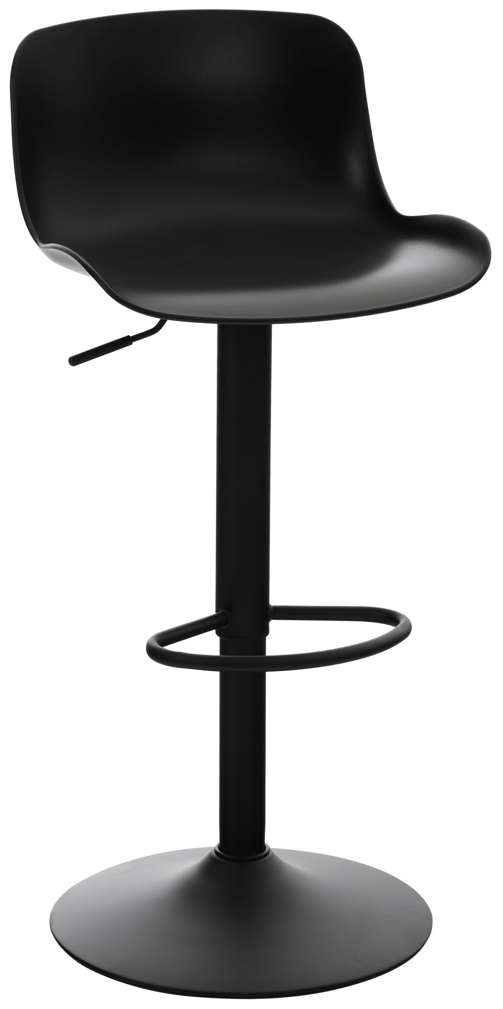 CLP Tabouret De Bar Almada en Plastique I Chaise De Bar Réglable en Hauteur I Support en Métal en Forme Trompette avec Protection De Sol | Couleur Noir