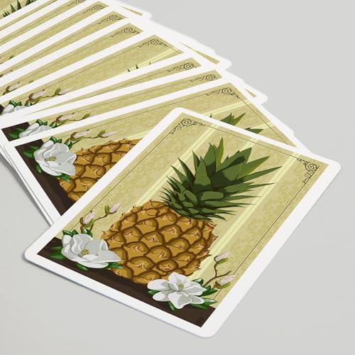 Baraja Colonial Pineapple con Magnolias 52 cartas póker miniatura 5