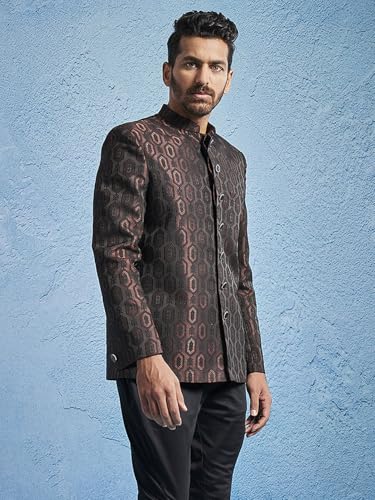 Image of VASTRAMAY Men's Jodhpuri - Silk Blend Jacquard Jodhpuri for Men.