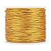 PH PandaHall 2mm 50m/ 54 Yards Metallic Tinsel Elastic Cord Polyester Ribbon Stretch Cord for Jewelry Making Wrap Ribbon, Gold