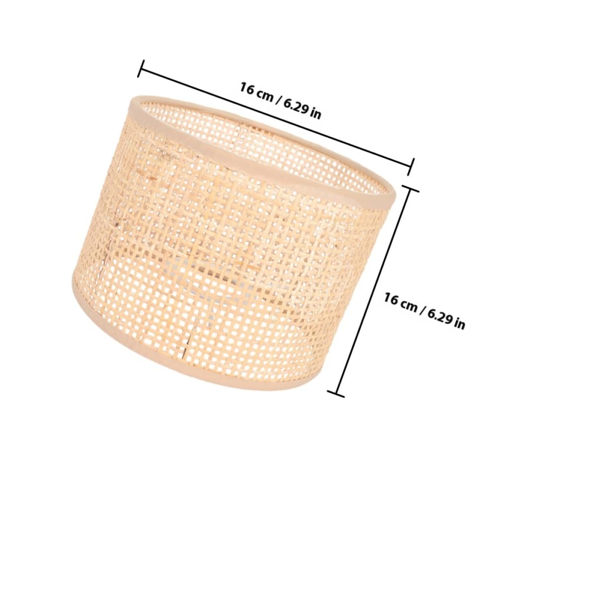 Pantallas de Lámparas Tejidas de Ratán Natural 2 Piezas 16x12 Cm Cuadrada para Lámparas de Techo Estilo Rústico, Decoración para Sala y Restaurante, Pantalla Decorativa de Bambú