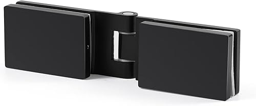 Miniatura 9 de Ranbo Bisagra de puerta de vidrio para ducha de 270 grados, acero inoxidable 304 sólido de 0.197 in, montaje de vidrio a vidrio, para puertas sin