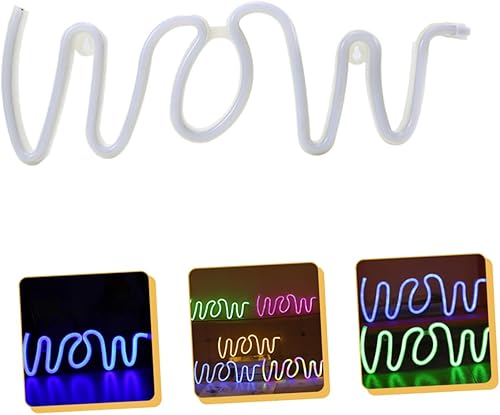 Miniatura 9 de Angoily Letrero de neón LED "wow" para decoración de dormitorio, no para fiesta, bar, cafetería, hotel, decoración de Navidad