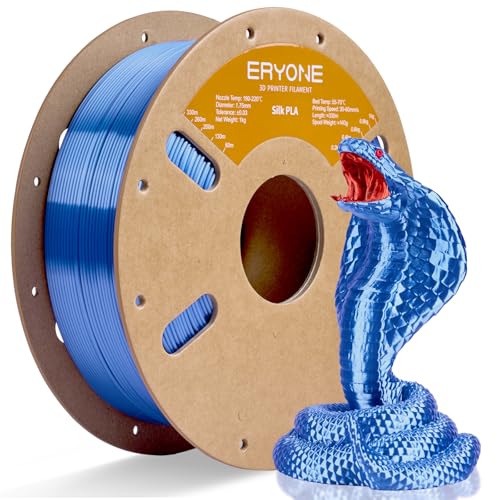 Image of ERYONE Silk PLA Filament for 3D Printer 1.75mm + /- 0.03mm, Shiny Filament 1kg (2.1lbs) /Spool, Sky Blue