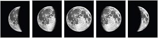 5 Pieces Moon Wall Decor - Black and White Canvas Print Artworks Lunar Moon Wall Art Abstract Prints Poster for Office Dor...