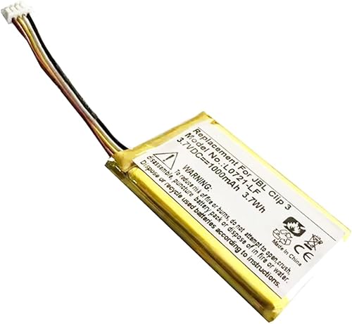 Miniatura 3 de Reemplazo de batería L0721-LF de 1000 mAh compatible con altavoz inalámbrico Bluetooth portátil JBL Clip 3