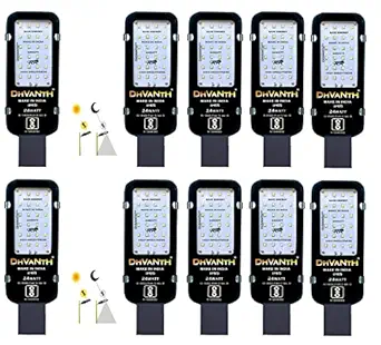 DHVANTH Led Street Light 50 Watt - Auto On-Off, Day Night Sensor Function and IP65 Waterproof Metal Body for Outdoor Use?PACK-10