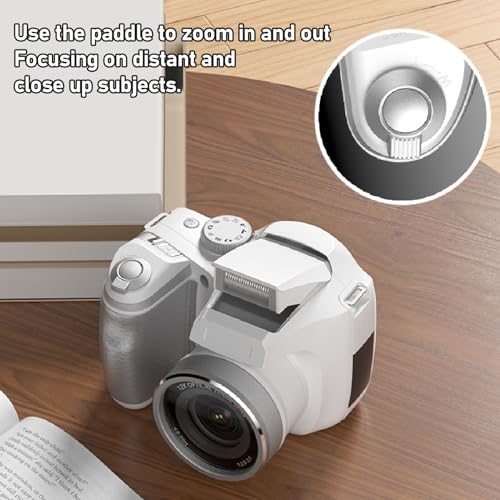 Cámara DSLR 4K, Zoom 12X Óptico y 6X Digital, Blanca miniatura 6