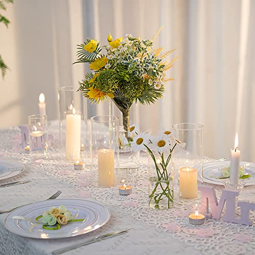 Glass Hurricane Candle Holder Set Of 30, Hewory Tall Cylinder Vase For Centerpieces, Clear Glass Votive Candle Holders For Pillar Candles, Floating Candles Holder For Table Centerpieces Wedding Decor #TOP1