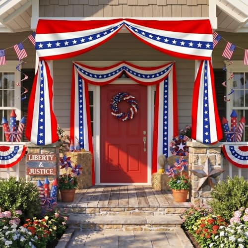 2 Pcs 2.5 x 20 ft Large Patriotic Flag Bunting...