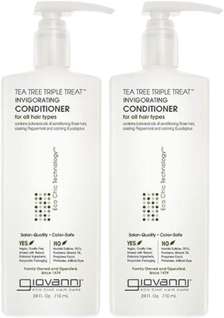 GIOVANNI Tea Tree Triple Treat Invigorating Conditioner, 24 oz (Pack of 2)