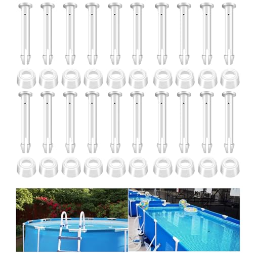 IHLOOTD Pasador Piscina 20 Piezas Pasadores para Intex Piscinas 5.5cm Juntas Conexión para Piscinas de Estructura Accesorios Pasador Reemplazo Piscina