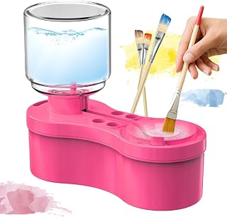 Paint Brush Cleaner with Paint Tray, 2025 New Paint Brush Cleaner Paint Brush Cleaner, Paint Brush Cleaner Tool for Acrylic, Watercolor Art Painting Supplies Set (red)