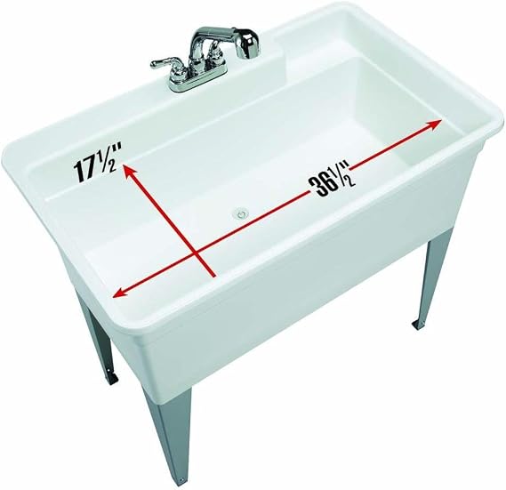 Mustee 28CF Big Tub Utilatub Combo Utility Tub, 24 x 40, White