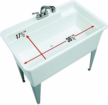 Mustee 28CF Big Tub Utilatub Combo Utility Tub, 24 x 40, White