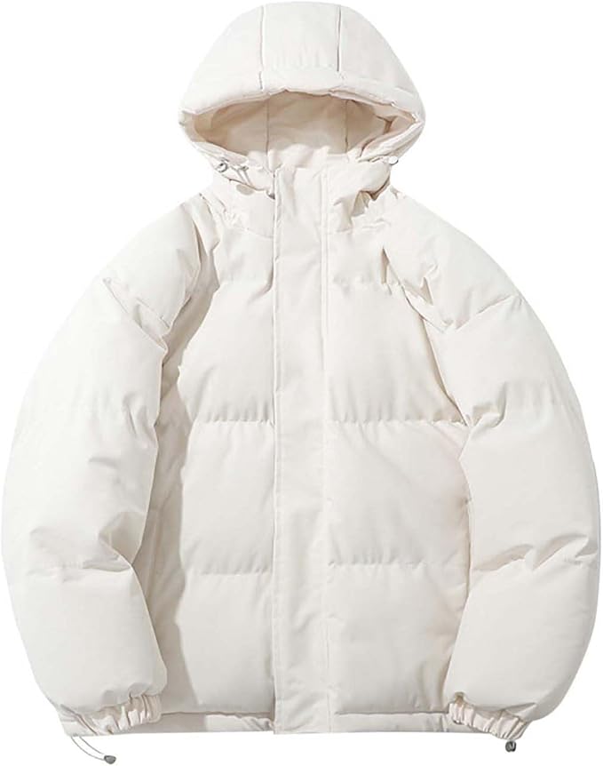 Outdoorjas voor heren, lange mouwen, omslagkraag, zak, effen, donsjack, winter, uniseks jas, zwart, M