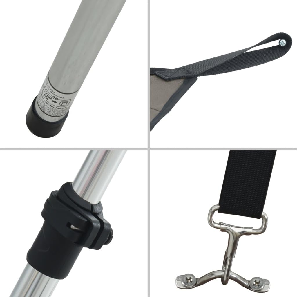 Estensione per ombreggiatura T-Top Antracite, 170 x 208 cm, poliestere impermeabile con rivestimento in poliuretano, per barca da pesca, bimini top