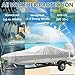Boat Cover Fit Bayliner VR6/VR6OB, 1200D Heavy Duty Polyester with PU Coating, 22-24ft Trailerable Waterproof Boat Cover & UV Resistant, All-Weather Protection [Motor Cover Included]