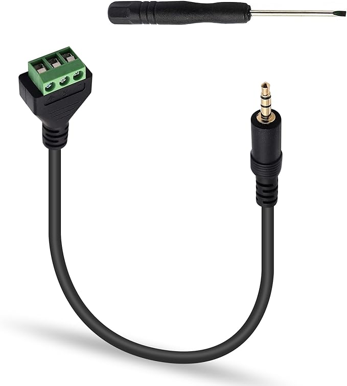 Cable adaptador Poyiccot 3.5mm macho a 3 pines de tornillo 30cm miniatura 2