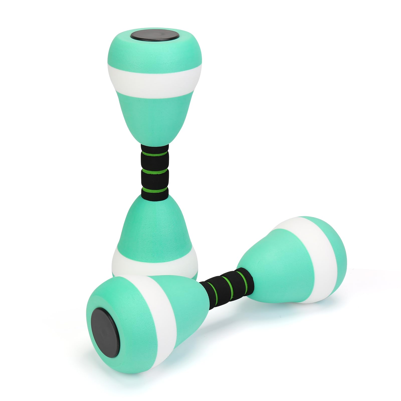 2PACK Aquatic Exercise Dumbbells EVA Foam Barbells Water Weights for Pool Exercise Water Dumbbells for Men Women Water