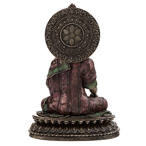 Estatua Buda Shakyamuni 10.5 pulg. Bronce y resina miniatura 3