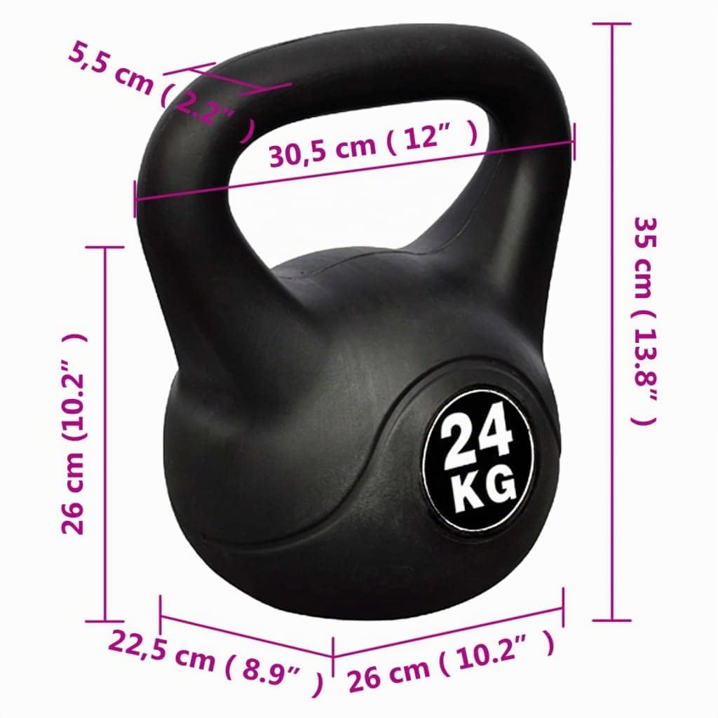 vidaXL Peso Kettlebell Peso con Maniglia Kettle Bell 24 kg.in plastica per Allenamento