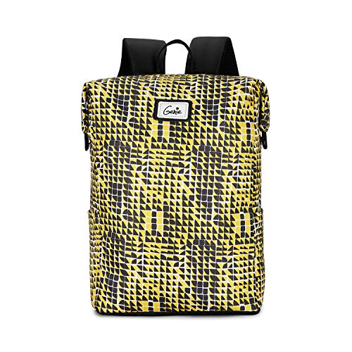 Image of Genie Mosaic Mustard Yellow 25 Ltrs Safepac (Premium Anti Theft Backpack for Girls /Women with 16 inch Laptop Compartment)