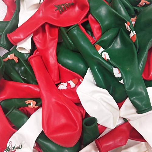 50 Pieces Christmas Latex Balloons, 12 Inch Red Green White Balloons For Christmas Party Decorations, School Classroom Game, Kids #TOP4