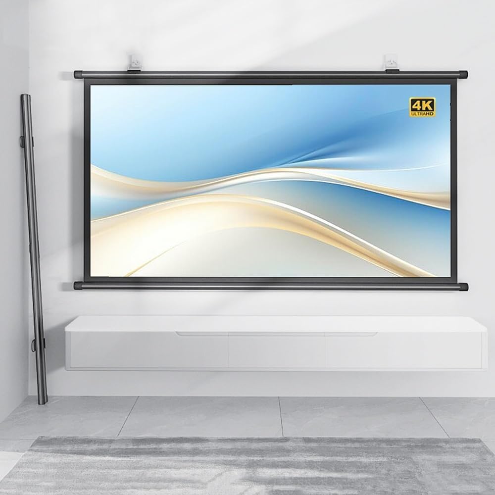 Przenośny ekran projekcyjny ręczny wysuwany ekran projektora do kina domowego wewnątrz na zewnątrz ekran filmowy 4K, odporny na zagniecenia, 76.2 cm 101.6 cm 127.0 cm 152.4 cm 183 cm (40 cali (4:3))