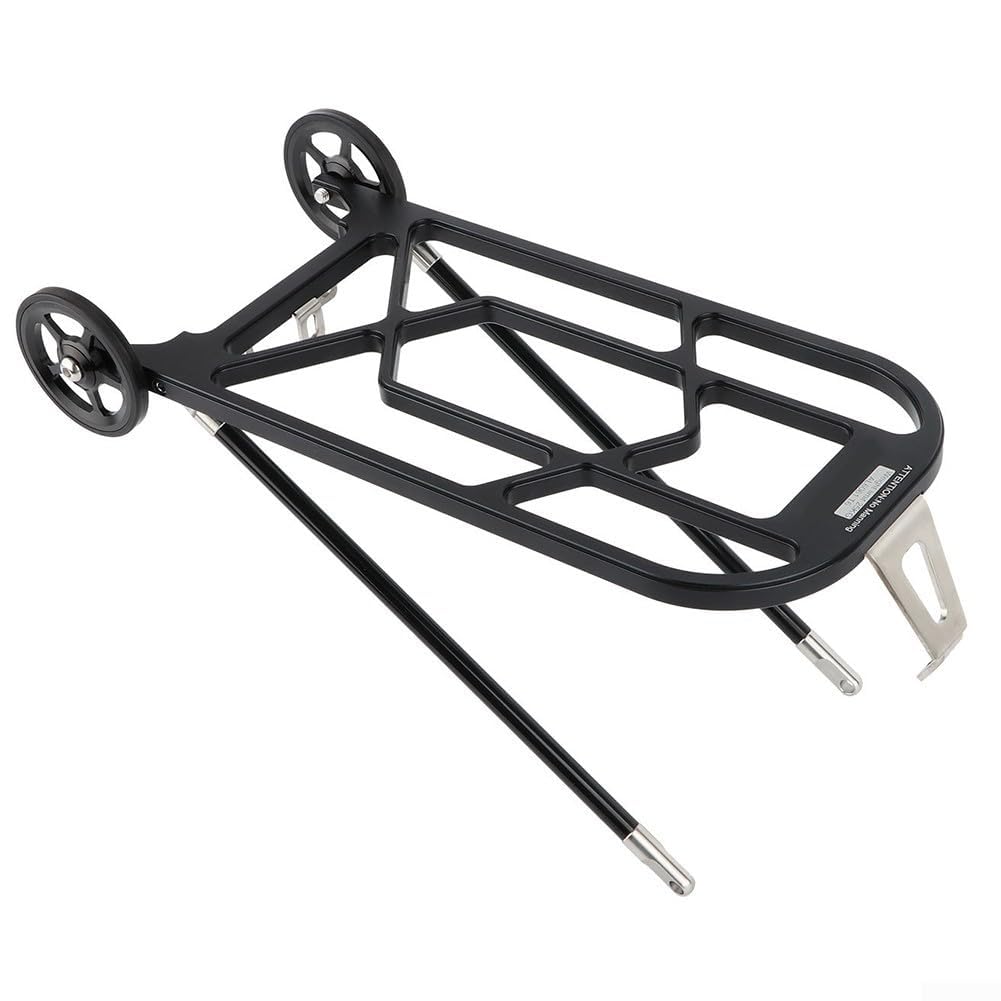 Porte-bagages arrière en alliage d'aluminium pour Brompton pour vélos pliants 360 x 14 cm (noir)