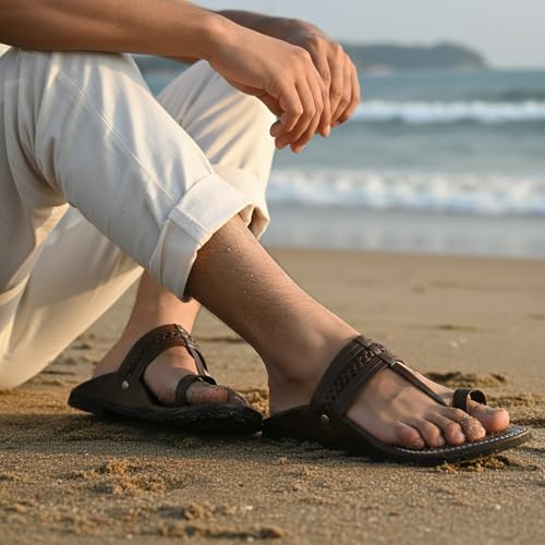 Image of DFR Ethnic Sandals For Boys Men, Comfortable Men's Rajasthani Slipper Chappals