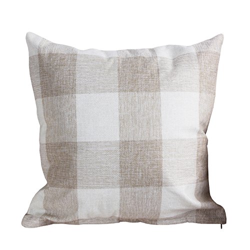 warmoon Supersoft Checked Throw Pillow for Couch Sofa Home Decor 18 X 18 Inches