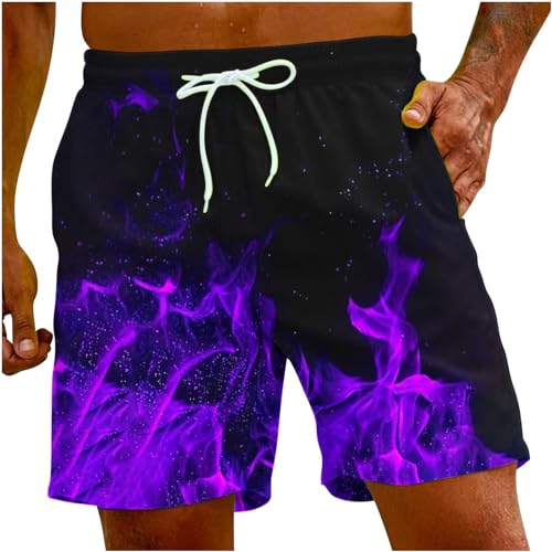 Mens Swim Trunks with Quick Dry Swim Shorts Swimming Trunks Bathing Suit Boardshorts Classic Flame 3D Printed Hawaii Short 13